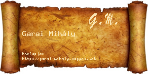 Garai Mihály névjegykártya